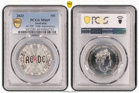 2023 50C AC/DC 50th Anniversary Colorized MS69