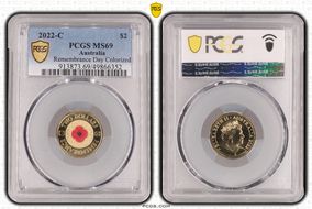 2022-C $2 Remembrance Day Colorized MS69