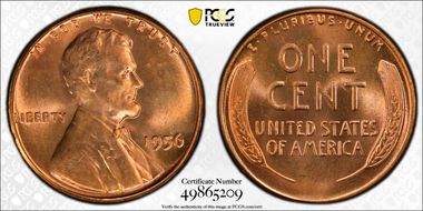1956 1C MS65RD