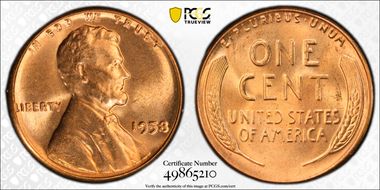 1958 1C MS65RD