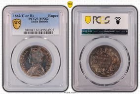 1862(C or B) Rupee MS62