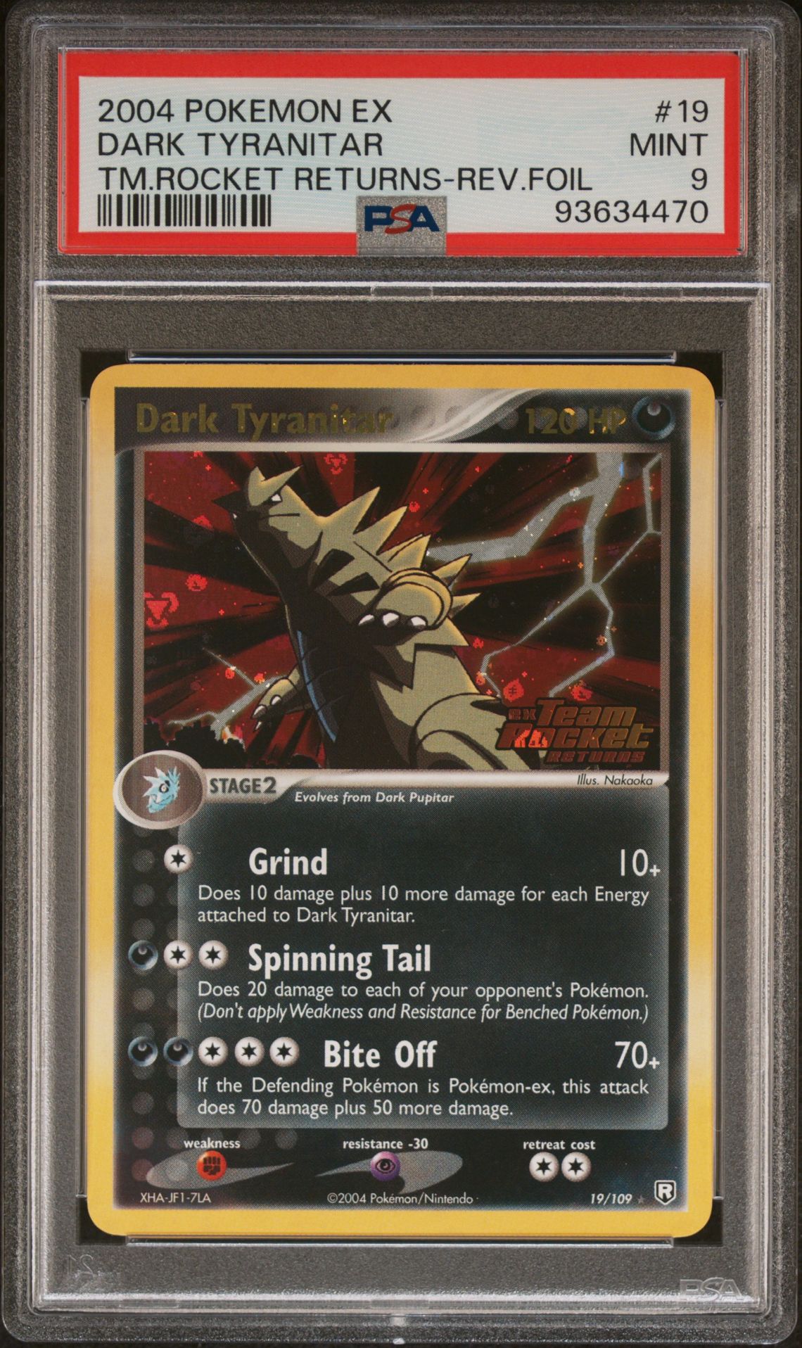 2004 Pokemon Team Rocket Tm.Rocketreturns-Rev.Foil TM.ROCKET RETURNS-REV.FOIL #19 Dark Tyranitar front