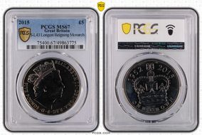 2015 £5 S-L43 Longest Reigning Monarch MS67
