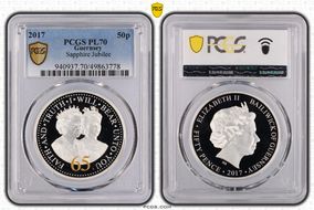 2017 50p Sapphire Jubilee PL70