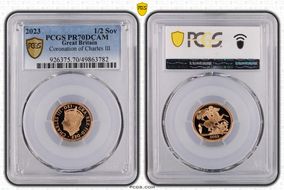 2023 1/2 Sov Coronation of Charles III PR70DCAM