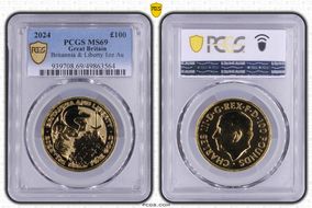 2024 £100 Britannia & Liberty 1oz Au MS69