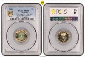 2023 $2 35th Ann $2 Coin Set Colorized Remembrance Dove MS68