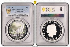 2015-P $1 Diamantinasaurus Colorized PR70DCAM