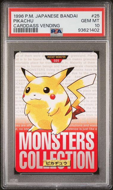 Pikachu card PSA 10, cert 93621402