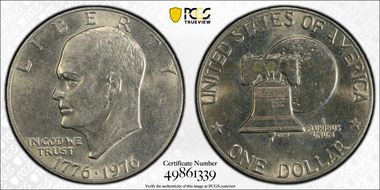 1976 $1 Type 2 AU58