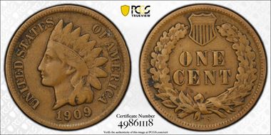 1909-S 1C Indian F15BN