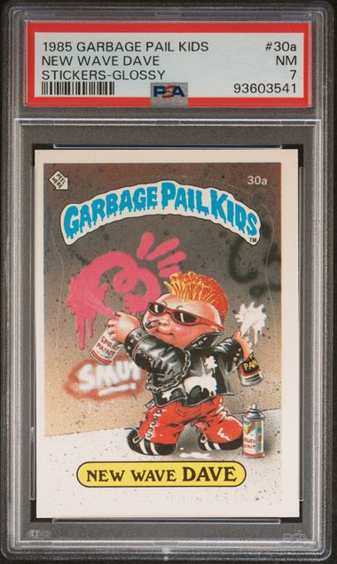 1985 Topps Garbage Pail Kids Series 1 Stickers/Base-Glossy #30A New Wave Dave front