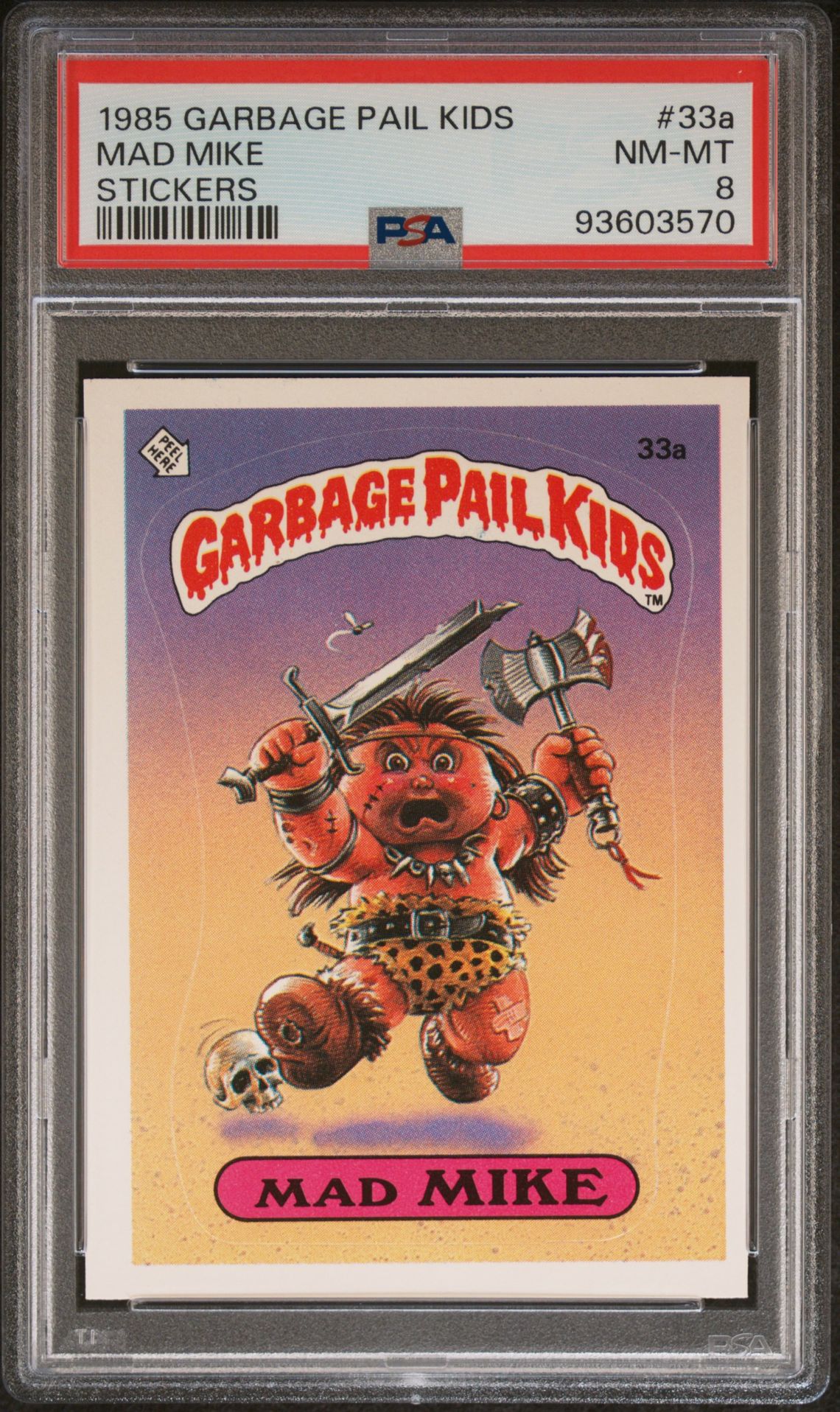 1985 Topps Garbage Pail Kids Series 1 #33A Mad Mike front