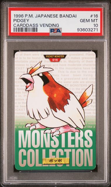 Pidgey card PSA 10, cert 93603271