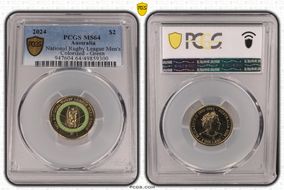 2024 $2 National Rugby League Men's Colorized - Green MS64