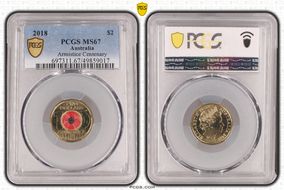 2018 $2 Armistice Centenary Colorized MS67
