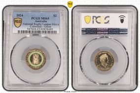 2024 $2 National Rugby League Men's Colorized - Green MS65
