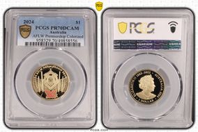 2024 $1 AFLW Premiership Colorized PR70DCAM