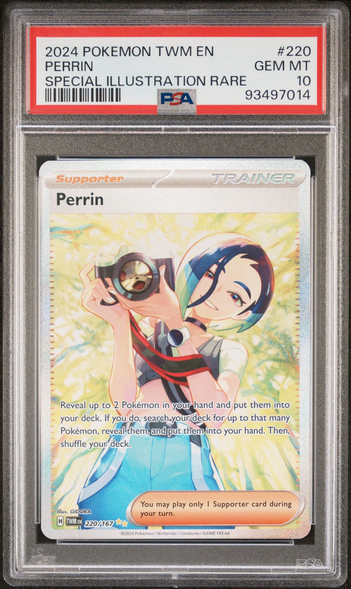 2024 Pokemon POKEMON TWM EN-TWILIGHT MASQUERADE SPECIAL ILLUSTRATION RARE #220 Perrin front