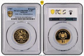 1987 Ringgit 30th Ann. Independence PR69DCAM