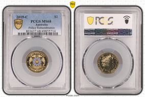 2019-C $2 Police Remembrance Colorized MS68