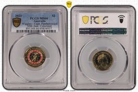 2021 $2 Wiggles - Capt. Feathersword 30th Ann. Colorized MS66