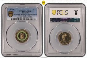 2024 $2 National Rugby League Men's Colorized - Green MS66