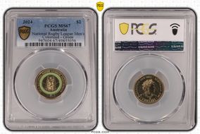 2024 $2 National Rugby League Men's Colorized - Green MS67