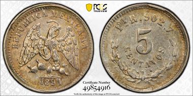 1891/89-Pi R 5C AU58