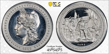 1892 Al Medal Eglit-101 28mm World's Columbian Expo MS65