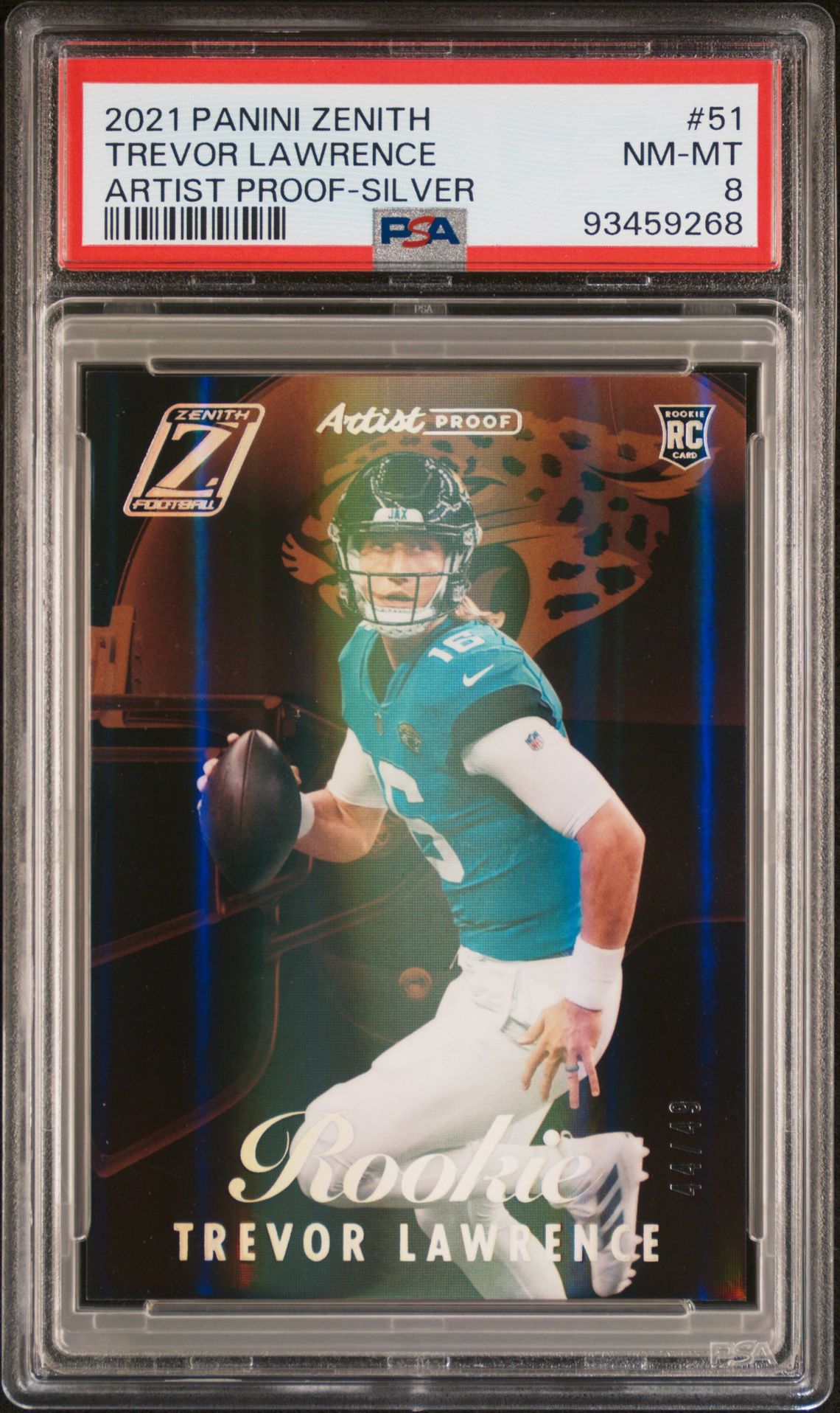 2021 Panini PANINI ZENITH ARTIST PROOF-SILVER #51 Trevor Lawrence front