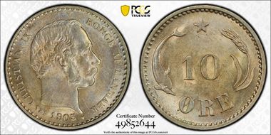 1905 VBP 10 Øre AU58