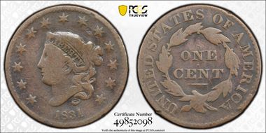 1831 1C Large Letters N1BN