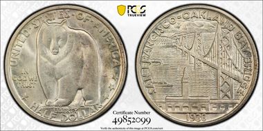 1936-S 50C Bay Bridge MS65+