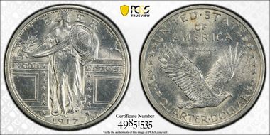 1917 25C Type 1 MS63FH