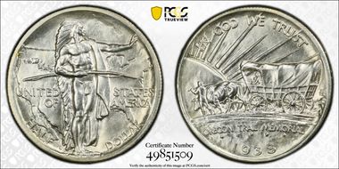 1938-S 50C Oregon MS65