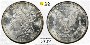 1880/79-S $1 VAM 9, Doubled 18-0 MS62