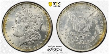 1878 7/8TF $1 VAM 33, Doubled Legs MS63