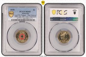 2018 $2 Lest We Forget - War Graves 30th Ann. $2 Coin Colorized MS68
