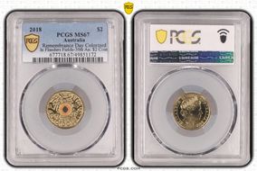 2018 $2 In Flanders Fields Colorized 30th Ann. $2 Coin MS67