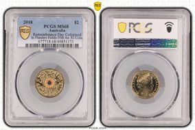 2018 $2 In Flanders Fields Colorized 30th Ann. $2 Coin MS68