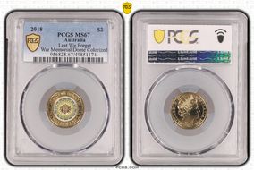 2018 $2 Lest We Forget War Memorial Dome Colorized MS67