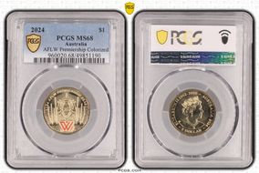 2024 $1 AFLW Premiership Colorized MS68