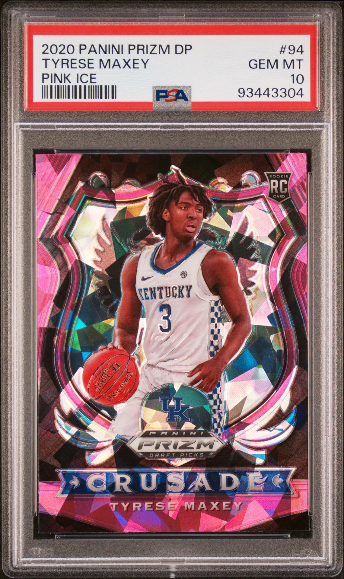 2020 Panini PANINI PRIZM DRAFT PICKS PINK ICE #94 Tyrese Maxey front