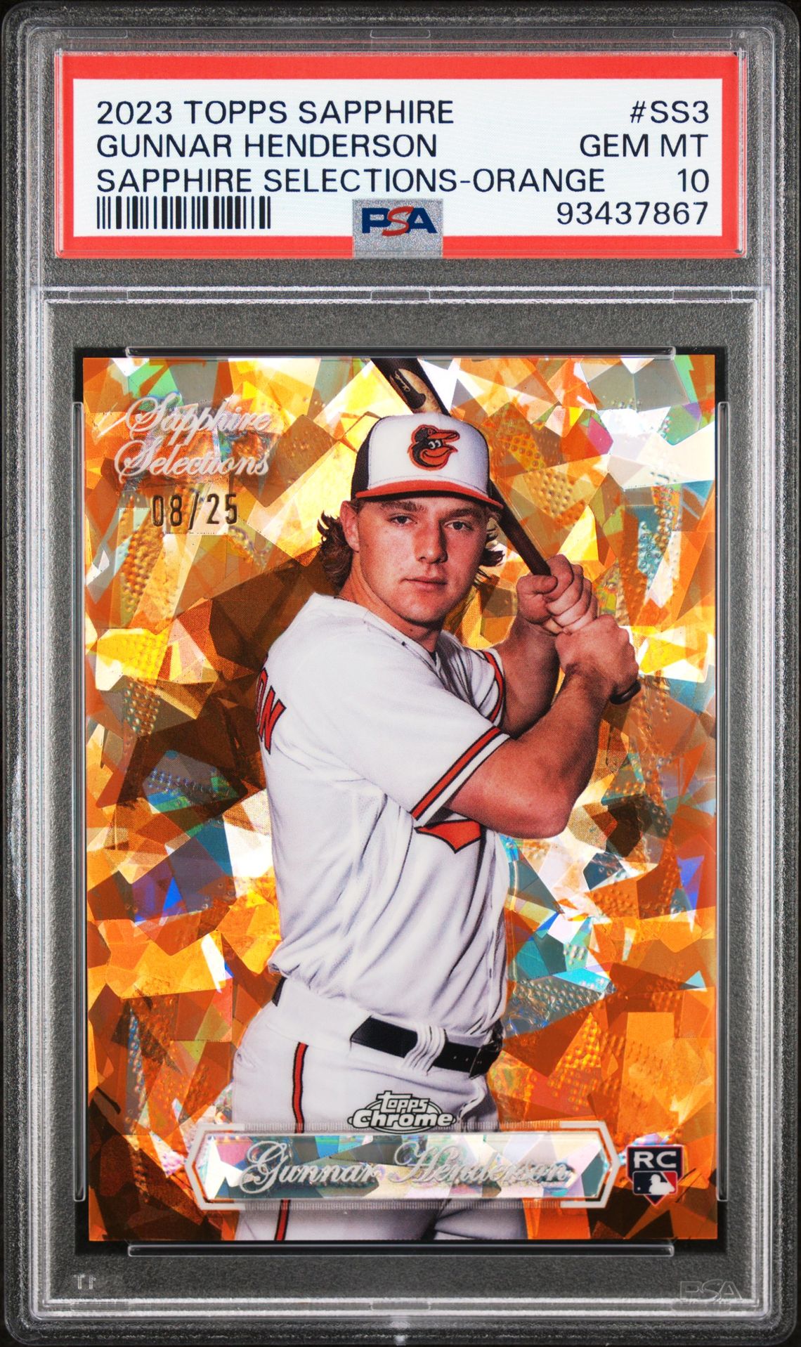 2023 Topps TOPPS CHROME SAPPHIRE SAPPHIRE SELECTIONS ORANGE #SS3 Gunnar Henderson front