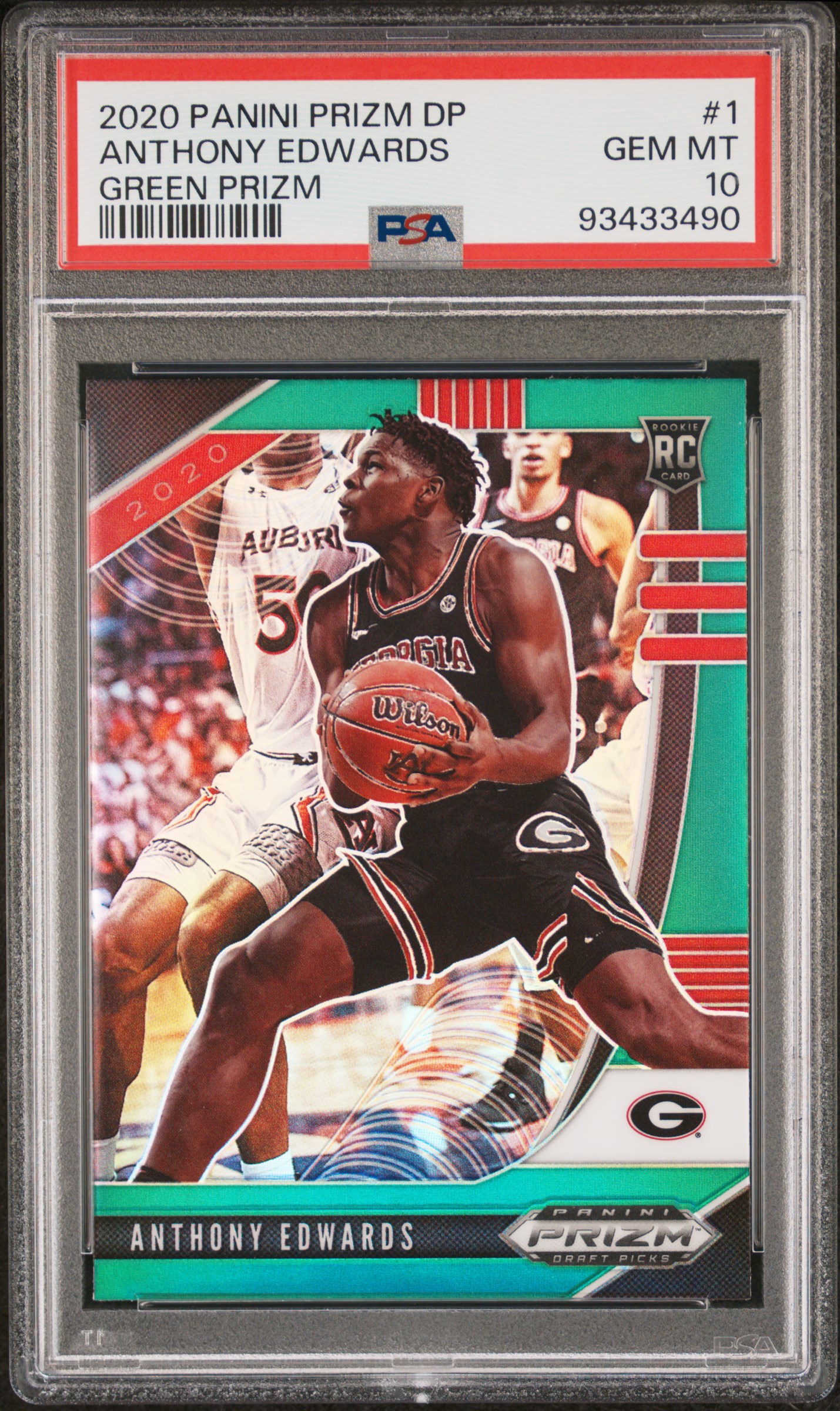 2020 Panini PANINI PRIZM DRAFT PICKS GREEN PRIZM #1 Anthony Edwards front