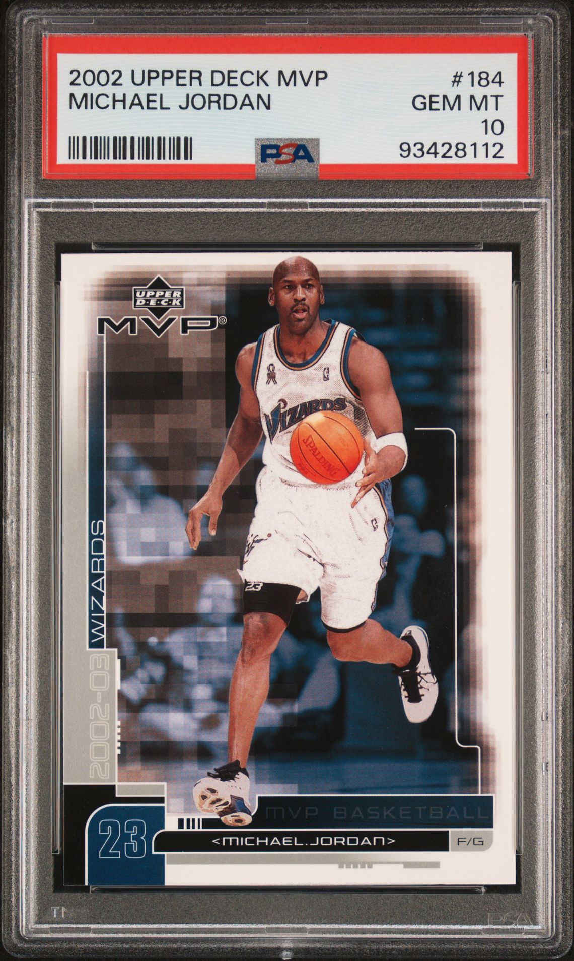 2002 Upper Deck Mvp Michael Jordan #184 Gem Mt 10 front