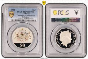 2001 50C Centenary of Federation Colorized PR70DCAM