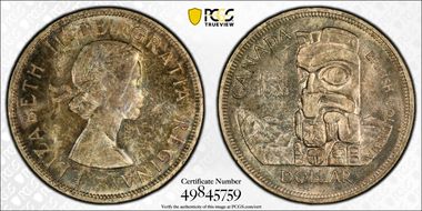 1958 S$1 British Columbia MS64