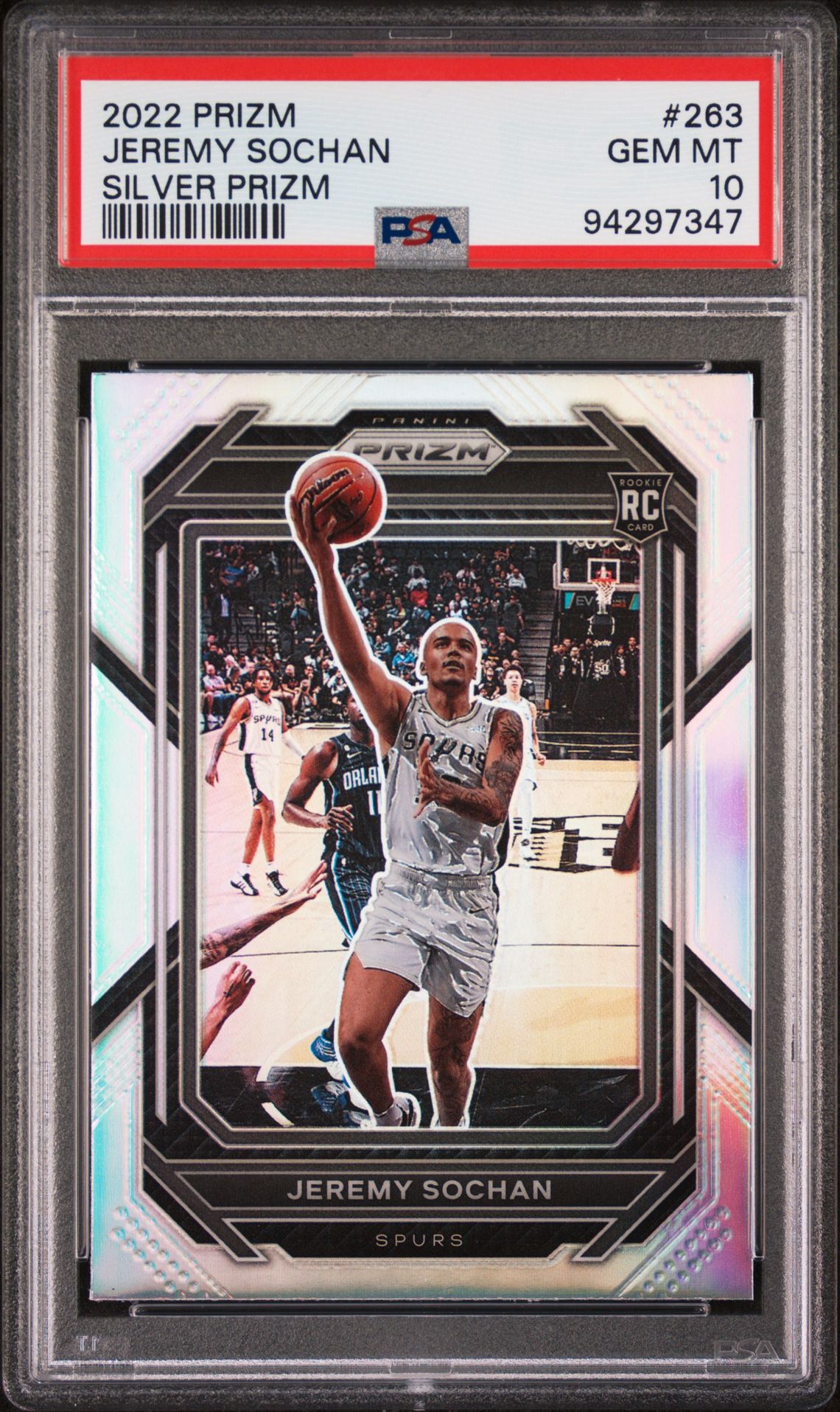 2022 Panini Prizm Jeremy Sochan #263 (Silver Prizm) Gem Mt 10 front